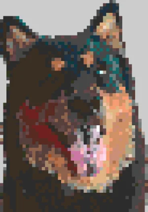 Dog 10 アイロンビーズ図案（無料プリント）