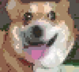 Dog 5 アイロンビーズ図案（無料プリント）