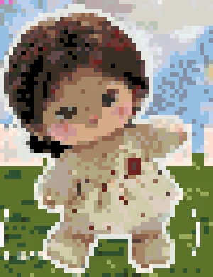 Doll アイロンビーズ図案（無料プリント）