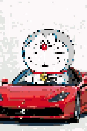 Doraemon Ferrari Схема Термомозаики (Бесплатная Печать)