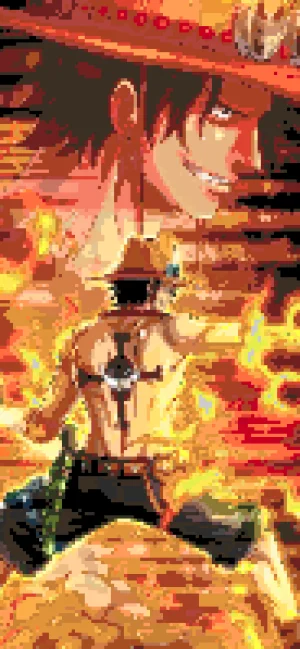 Fire Fist Ace アイロンビーズ図案（無料プリント）