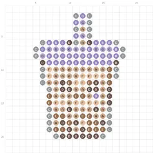 Taro bubble tea fuse bead pattern fuse bead pattern