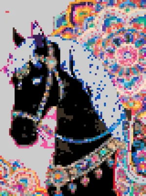 Galloping Horse Bügelperlen-Muster (Kostenlos Druckbar)
