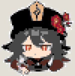 Genshin Hu Tao Fuse Bead Pattern (Free Printable)