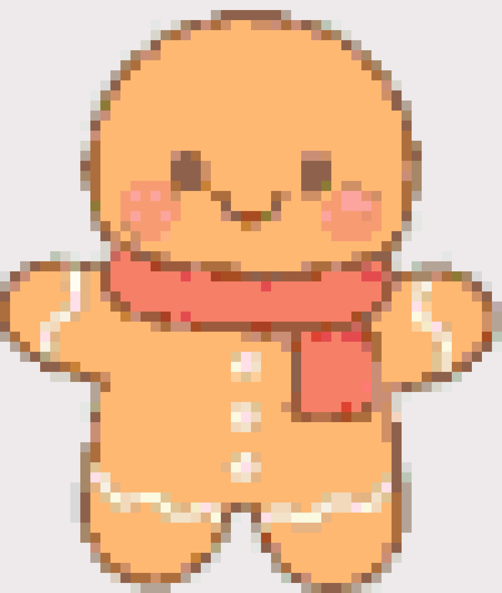 Gingerbread Manのアイロンビーズ図案 - ビーズ個数付きプリント用チャート