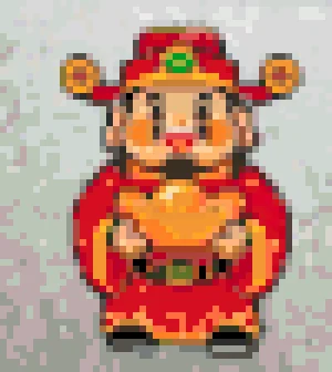 God of Wealth 2 アイロンビーズ図案（無料プリント）