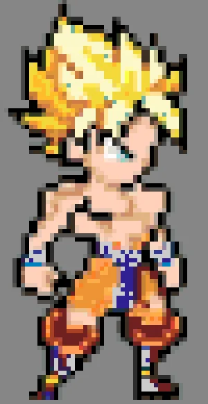 Goku 퓨즈 비즈 도안 (무료 인쇄)