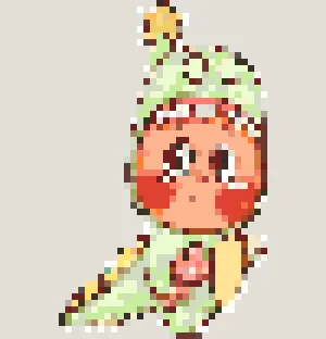 Green Alien アイロンビーズ図案（無料プリント）