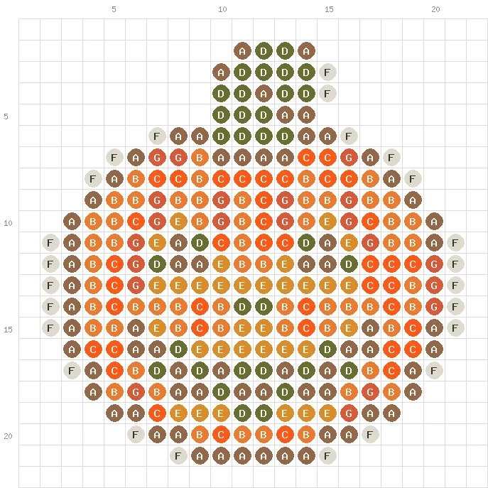 Glowing jack-o-lantern fuse bead pattern fuse bead pattern