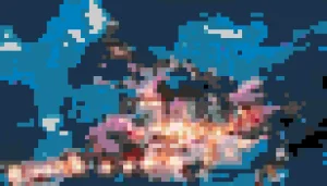 Inazuma Night View Fuse Bead Pattern (Free Printable)