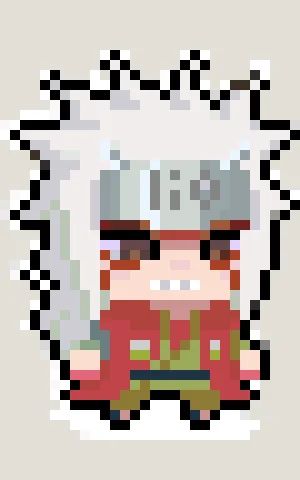 Jiraiya アイロンビーズ図案（無料プリント）