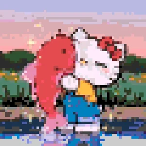 Kitty 2 Схема Термомозаики (Бесплатная Печать)