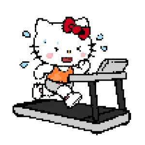 Kitty 6 アイロンビーズ図案（無料プリント）
