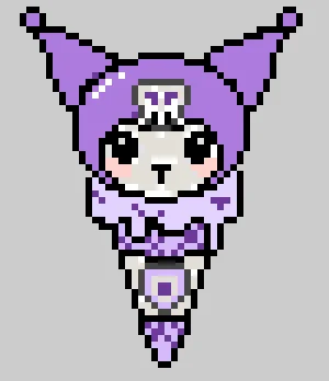Kuromi Ice Cream アイロンビーズ図案（無料プリント）
