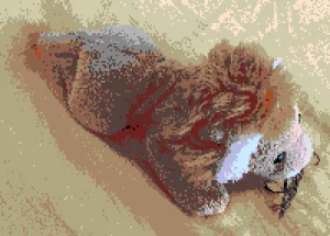 Lion نمط خرز دمج (طباعة مجانية)