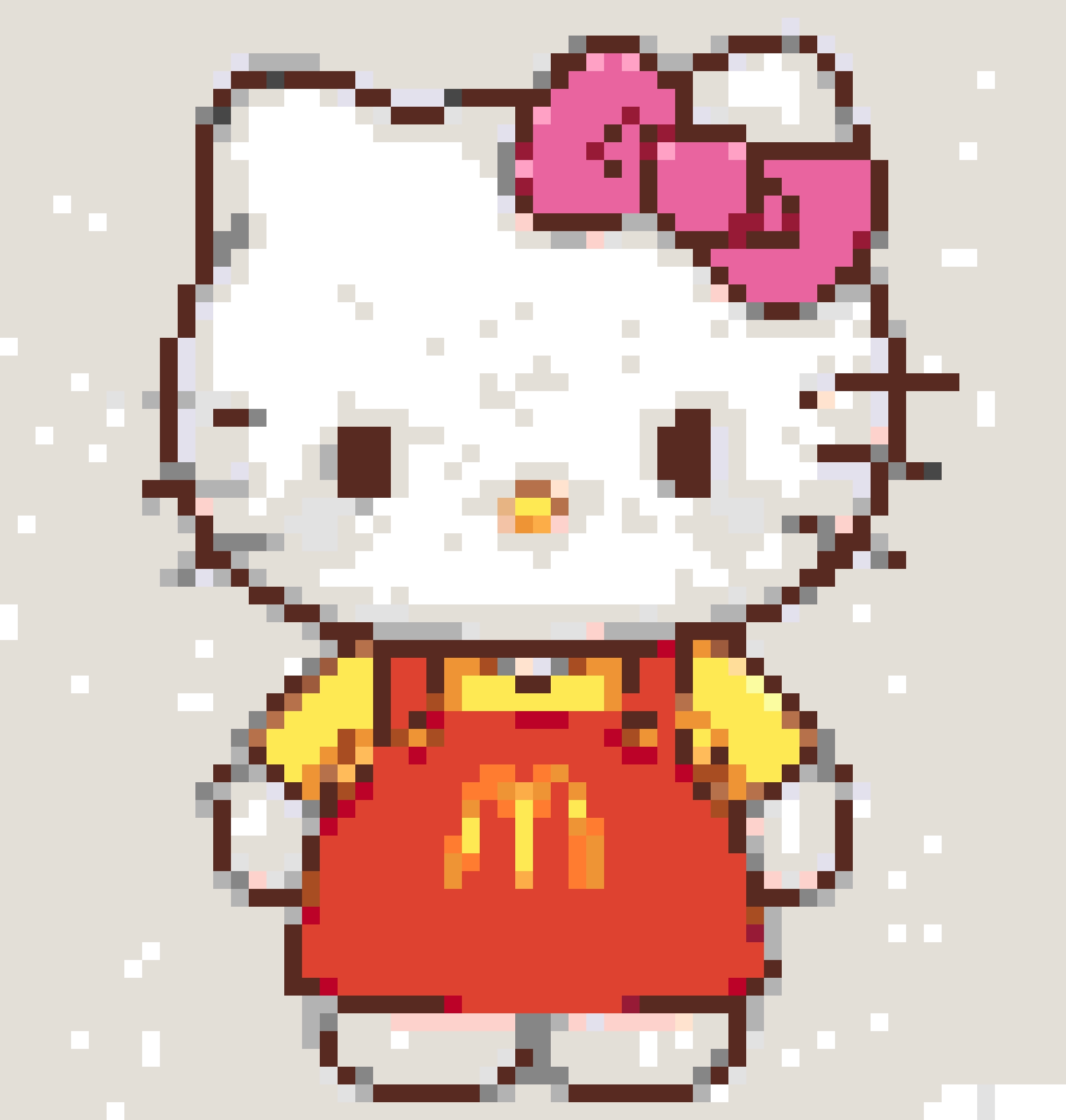 نمط خرز دمج McDonald’s Hello Kitty - مخطط قابل للطباعة مع عدد الخرز