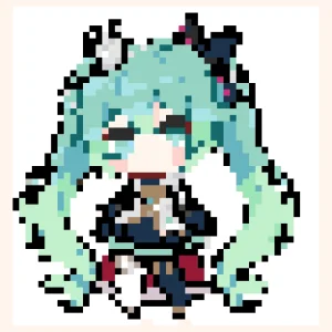 Miku 8 Fuse Bead Pattern (Free Printable)