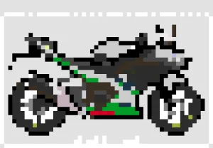 Motorcycle 2 アイロンビーズ図案（無料プリント）