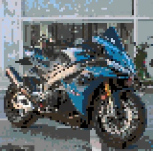 Motorcycle アイロンビーズ図案（無料プリント）