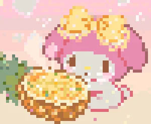 My Melody Pineapple 2 アイロンビーズ図案（無料プリント）