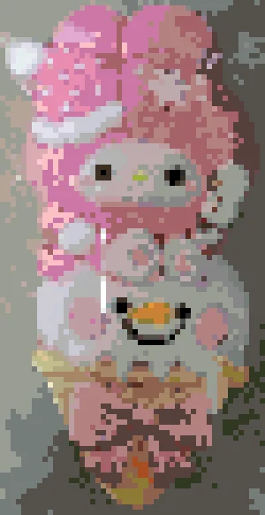 My Melody Snow Cone アイロンビーズ図案（無料プリント）