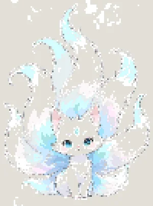 Nine-Tailed Fox نمط خرز دمج (طباعة مجانية)
