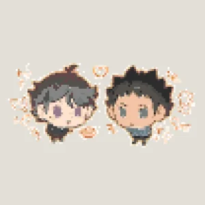 Oikawa Iwaizumi 퓨즈 비즈 도안 (무료 인쇄)
