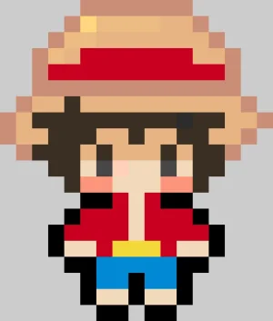 One Piece Luffy Straw Hat نمط خرز دمج (طباعة مجانية)