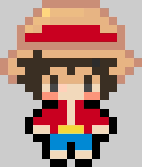 One Piece Luffy Straw Hat fuse bead pattern