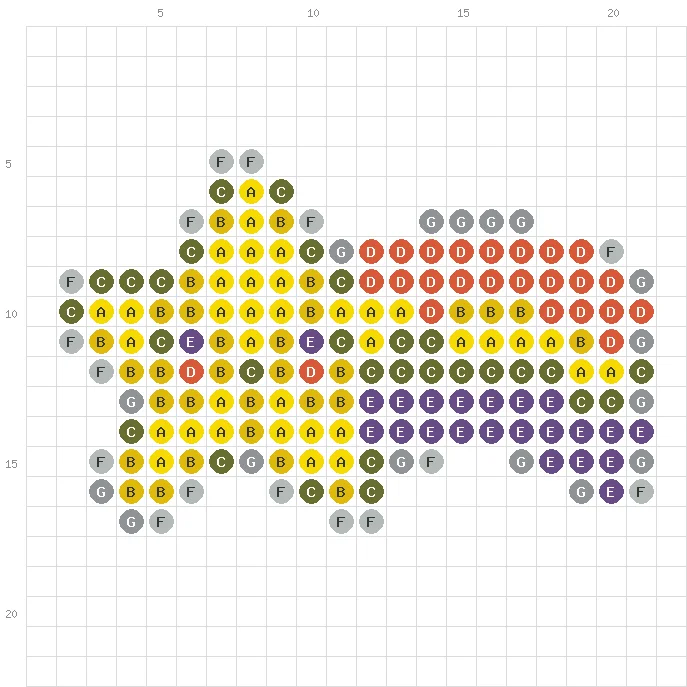 Shooting Star fuse bead pattern - printable chart with bead counts