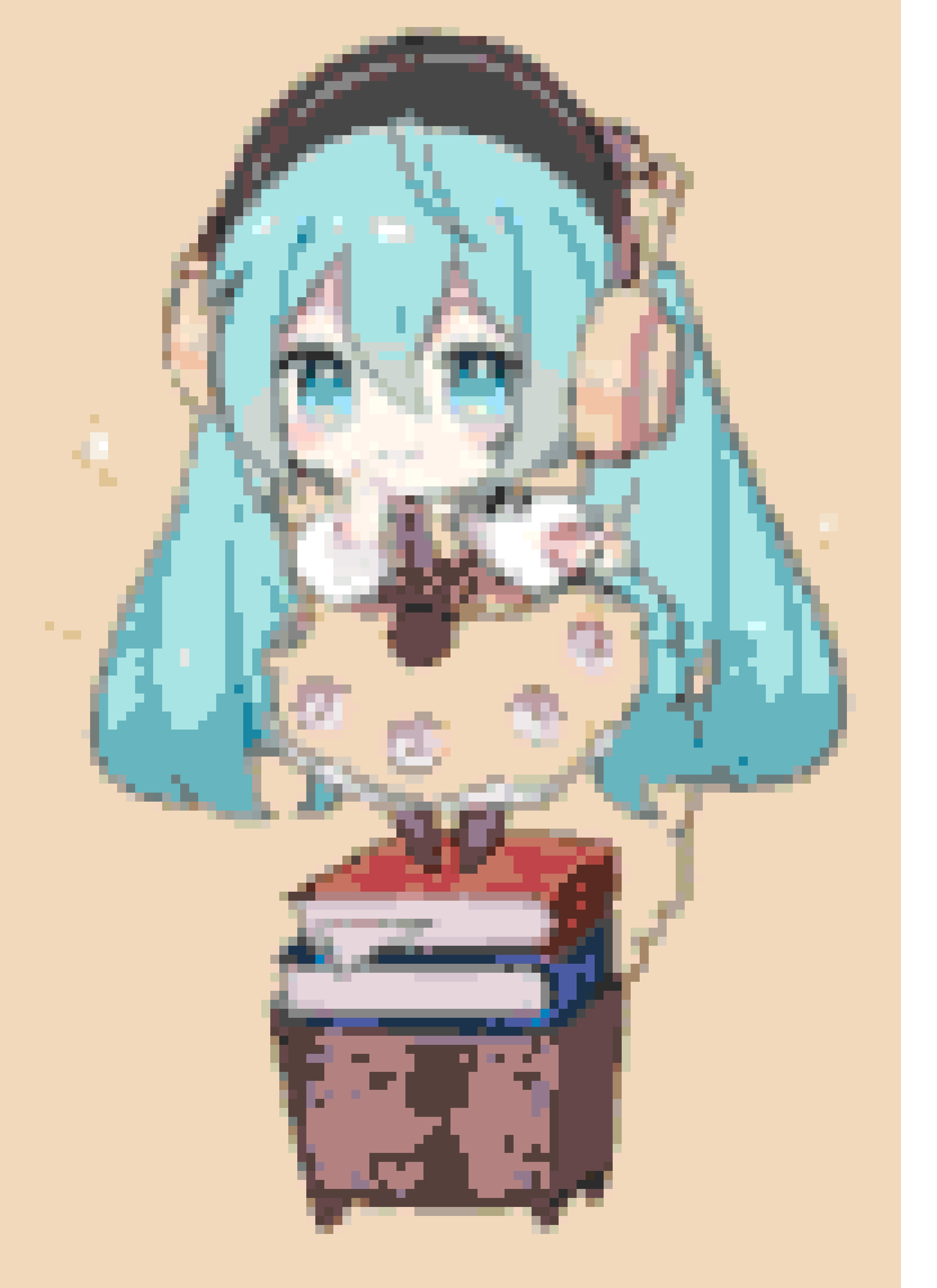 Phone Miku fuse bead pattern