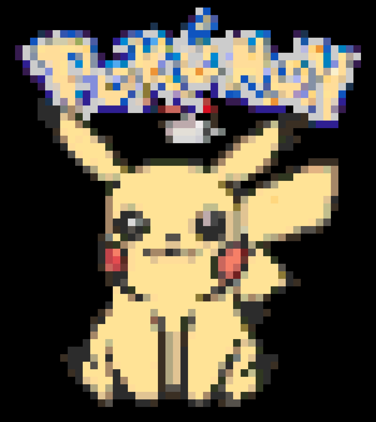 motif de perles à repasser Pikachu - diagramme imprimable avec quantités de perles