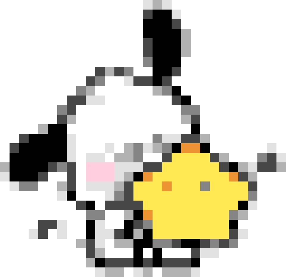 Pochacco fuse bead pattern - printable chart with bead counts