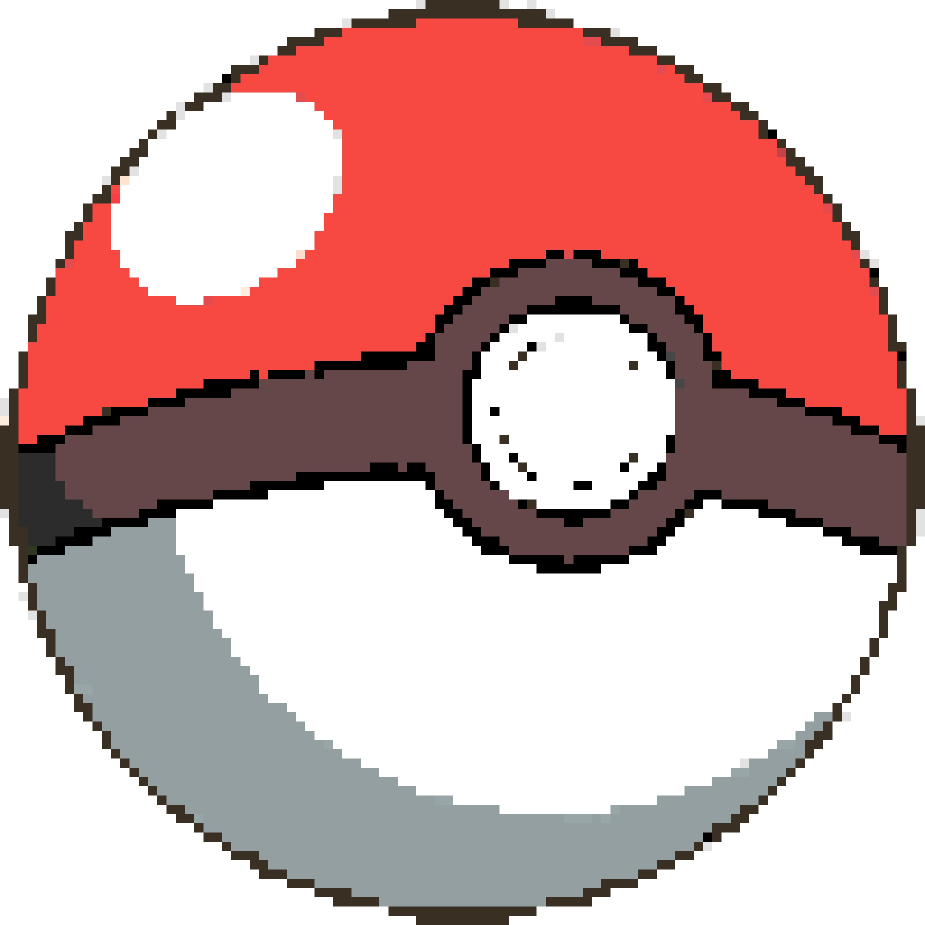 Poké Ball 퓨즈 비즈 도안 - 비즈 개수가 표시된 인쇄용 차트