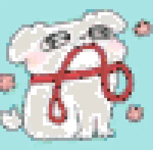 Puppy 3 アイロンビーズ図案（無料プリント）