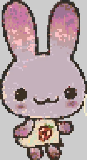 Rabbit 5 アイロンビーズ図案（無料プリント）