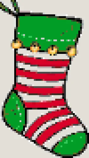 Santa's Sock Схема Термомозаики (Бесплатная Печать)
