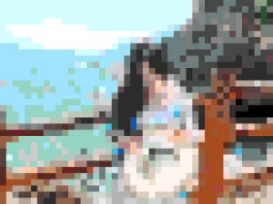 Seaside Girl 2 퓨즈 비즈 도안 (무료 인쇄)