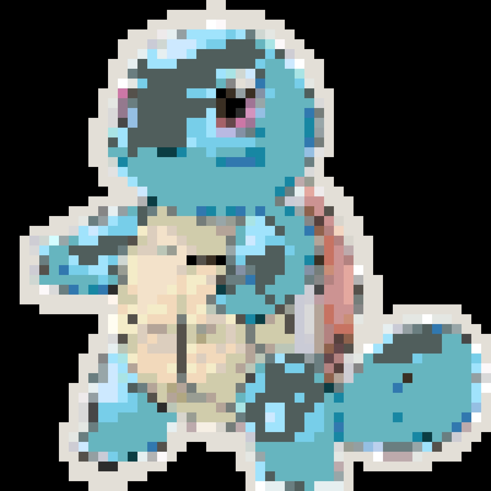 نمط خرز دمج Squirtle - مخطط قابل للطباعة مع عدد الخرز
