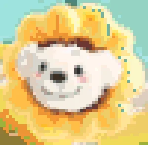 Sunflower White Puppy Fuse Bead Pattern (Free Printable)
