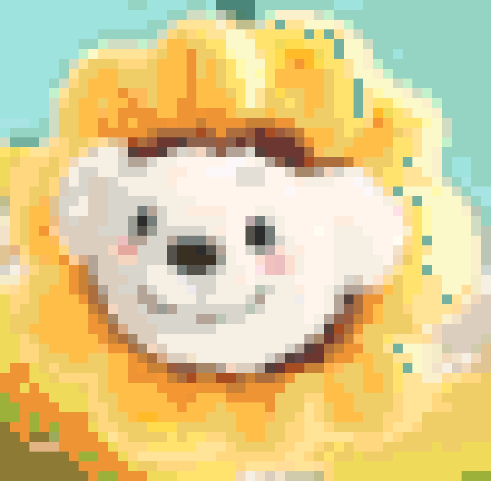Sunflower White Puppy fuse bead pattern