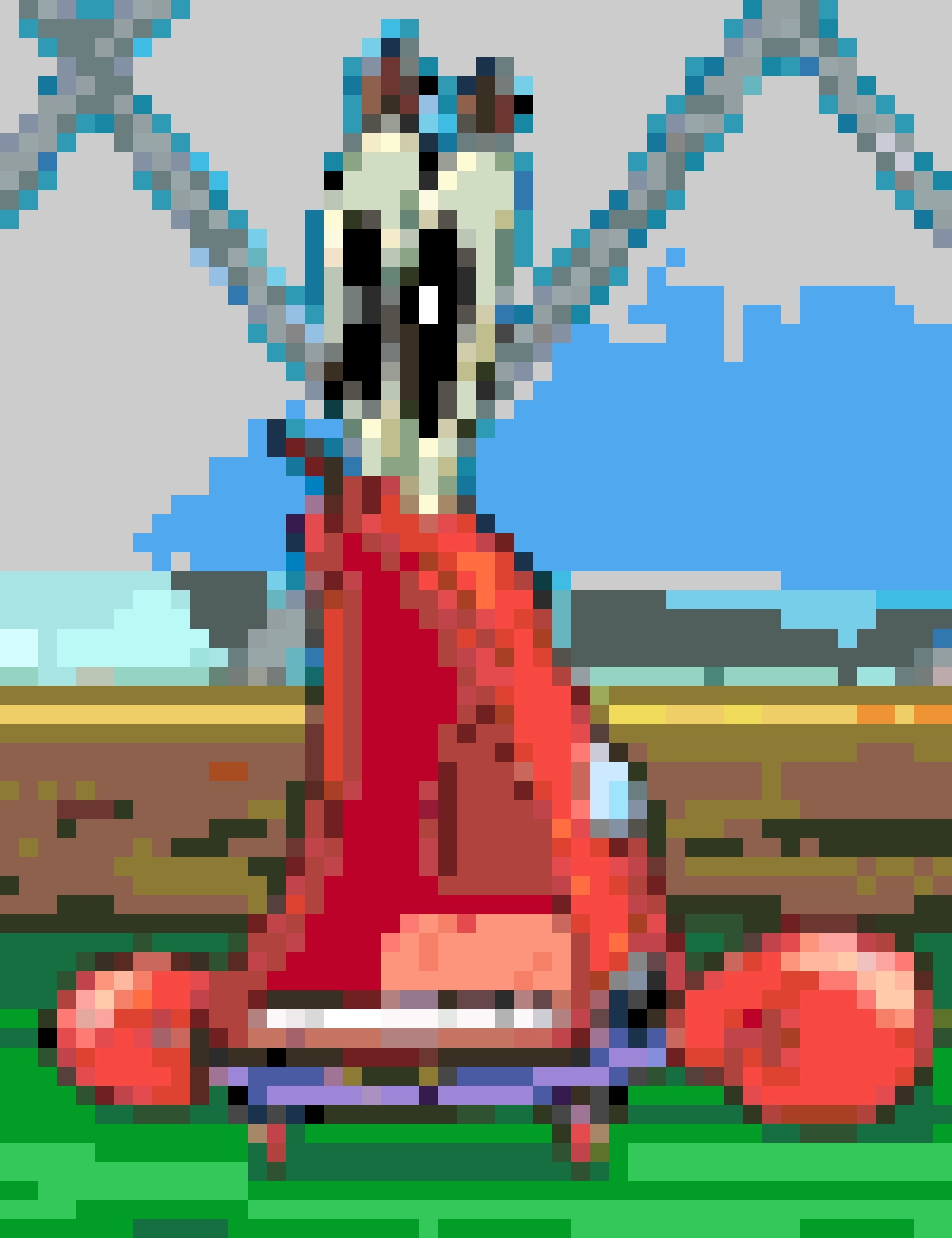 Surprised Mr. Krabs fuse bead pattern