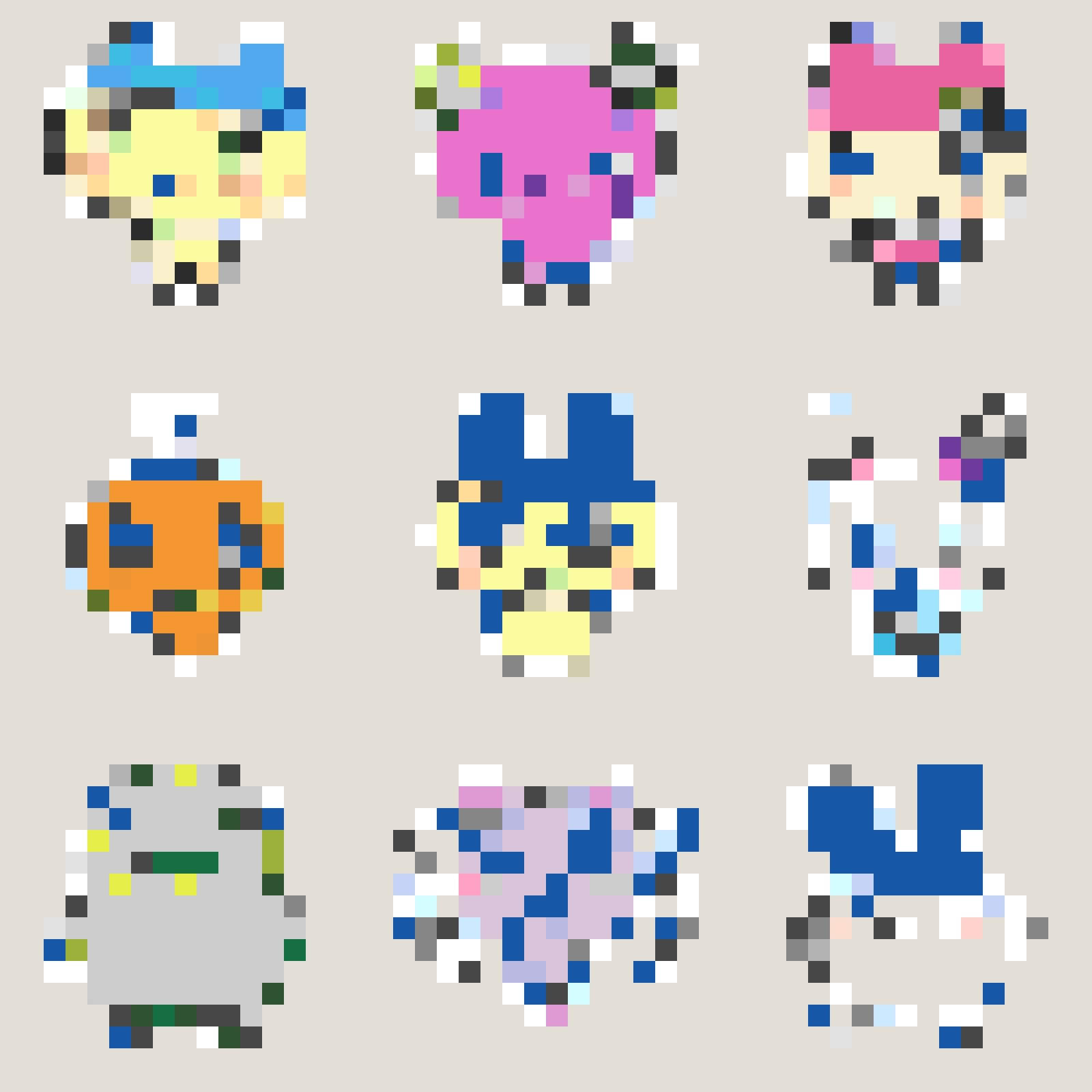 Tamagotchi fuse bead pattern