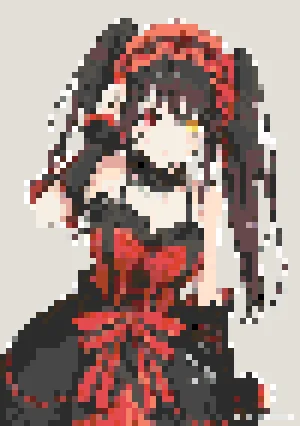 Tokisaki Kurumi Motif de Perles à Repasser (Imprimable Gratuit)