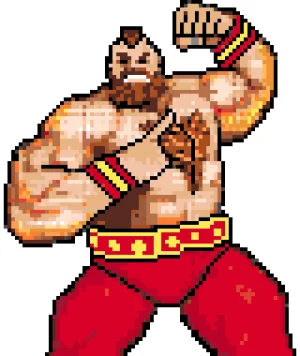 Zangief アイロンビーズ図案（無料プリント）