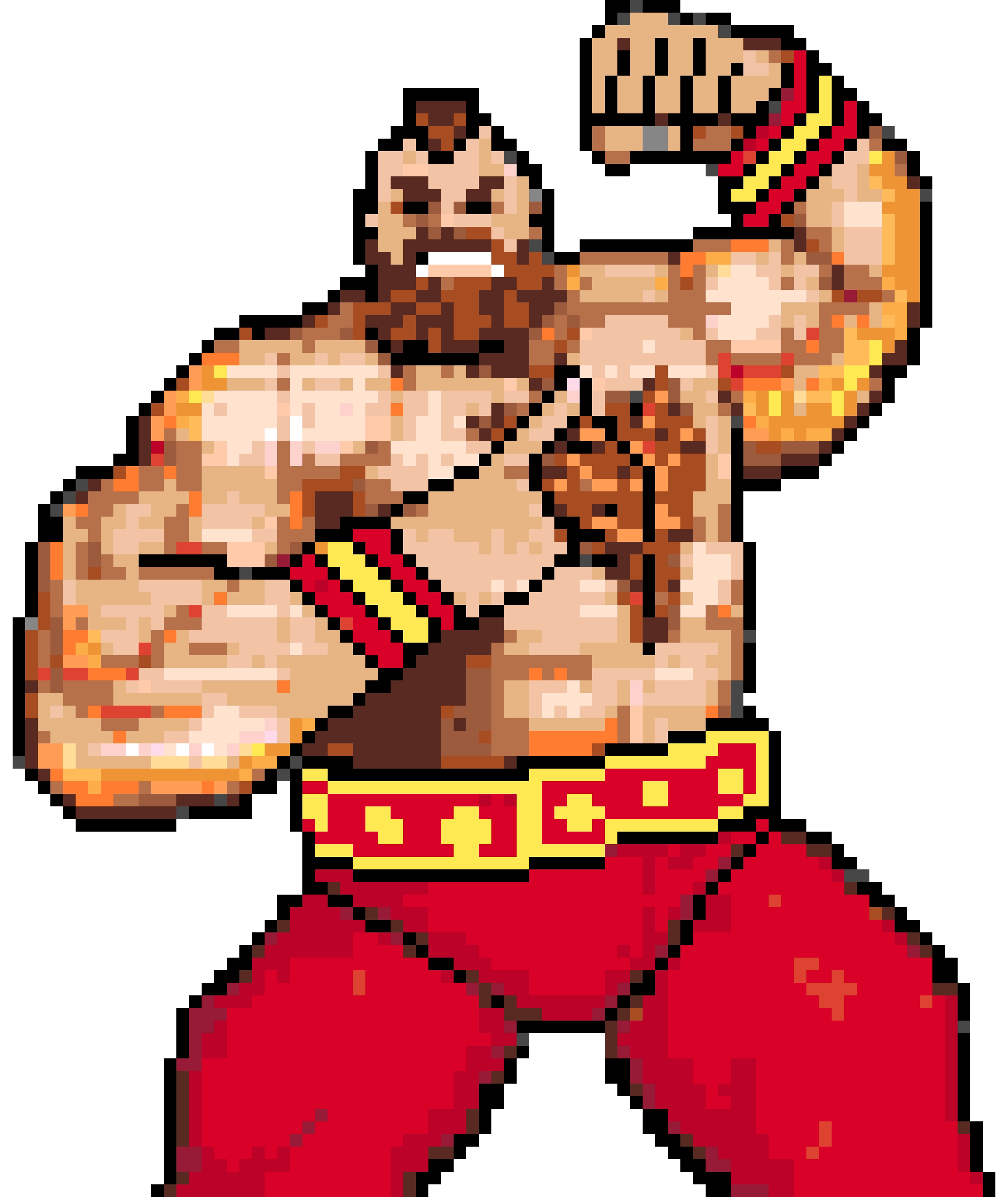 Zangief fuse bead pattern