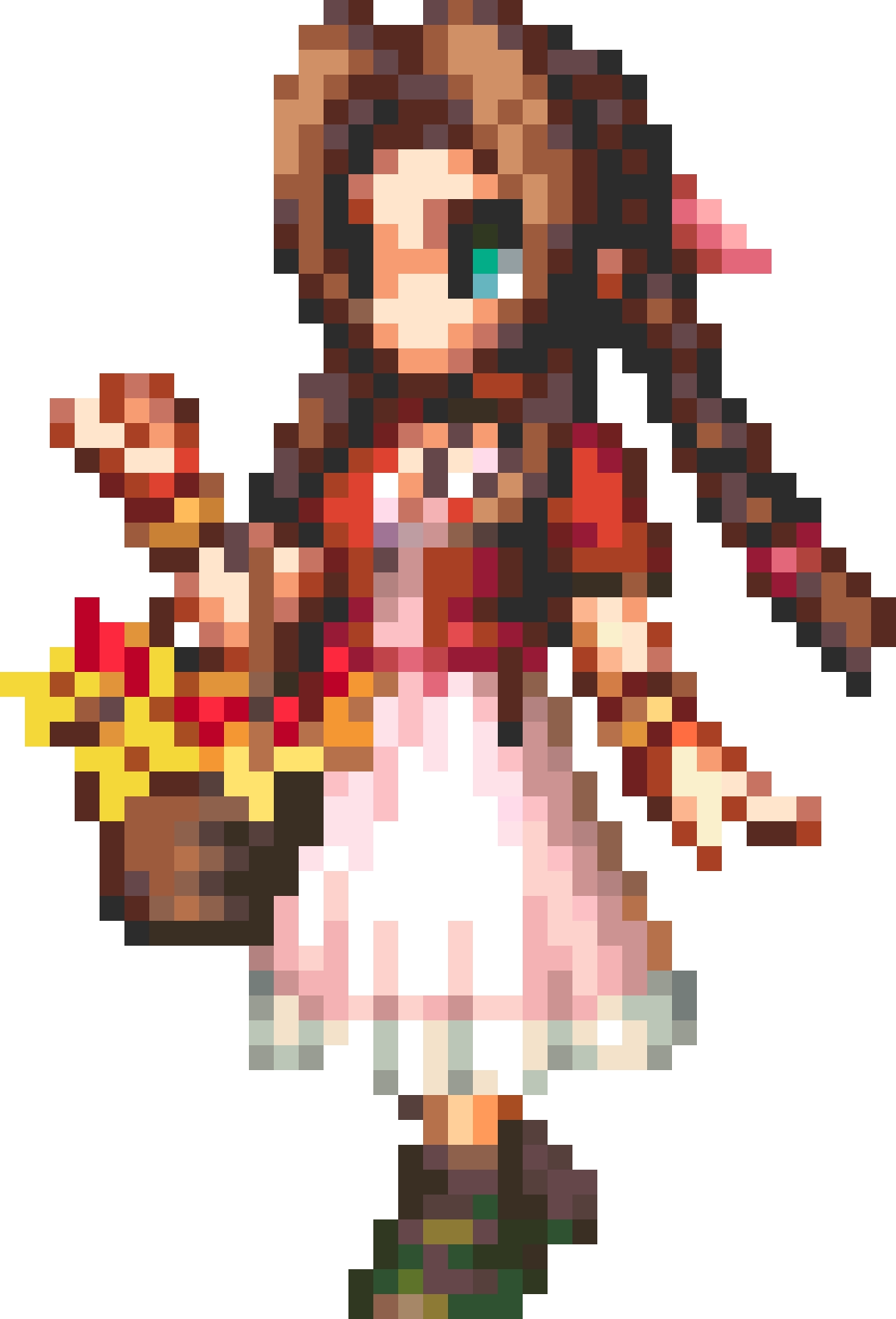 Aerith FF7 fuse bead pattern