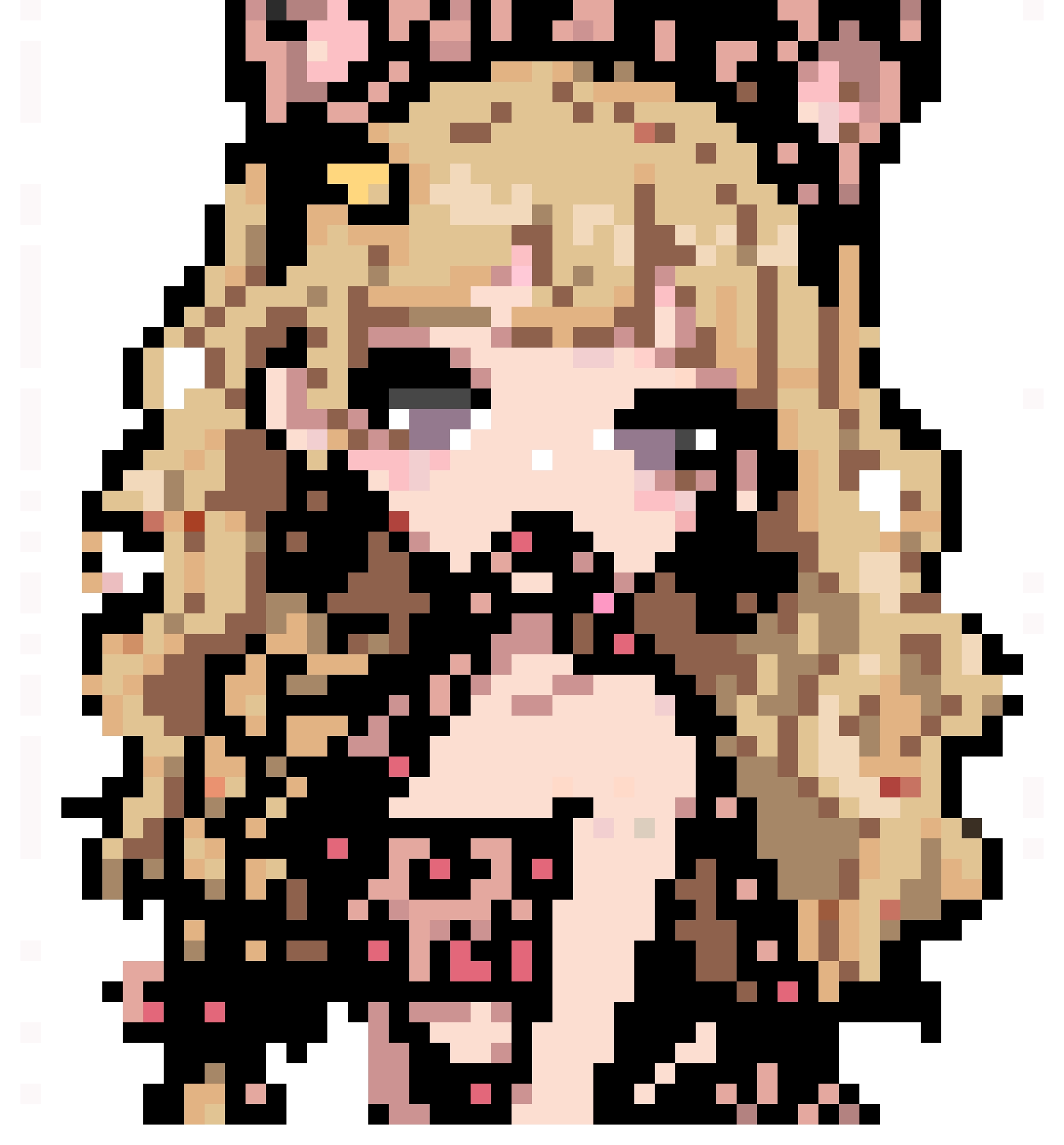 Cute Girl Portrait fuse bead pattern