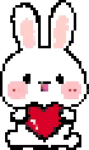 Heart Bunny Bügelperlen-Muster (Kostenlos Druckbar)