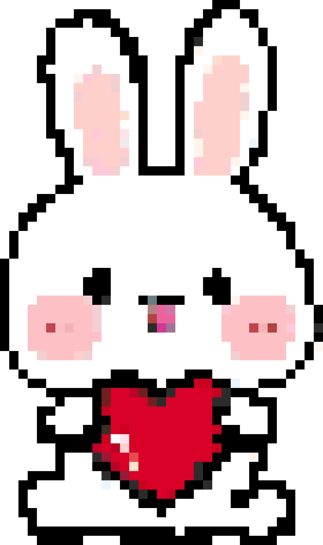 Heart Bunny fuse bead pattern